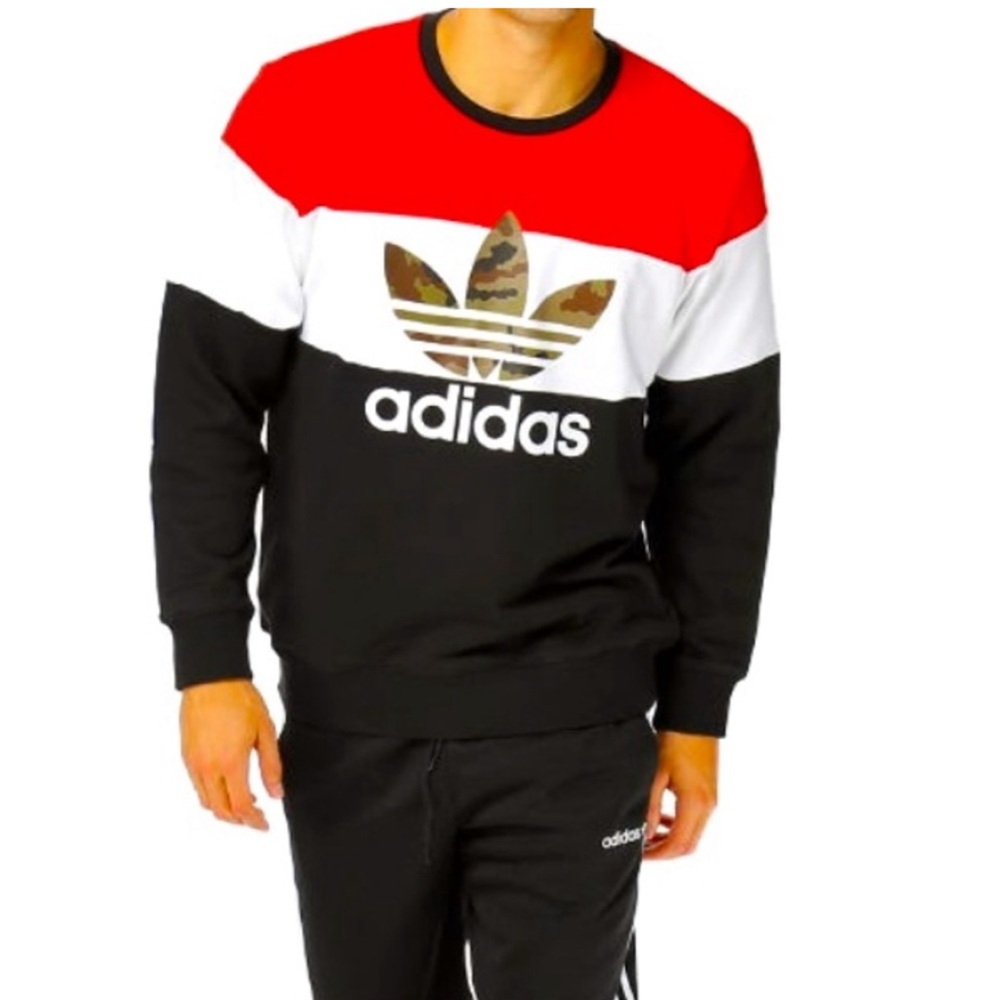 Adidas Men’s “Block It Out” Color Block Crew Swea… - image 1